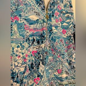 Lilly Pulitzer “Blue Peri Lilly Loves North Carolina” UPF 50+ Skipper Popover
